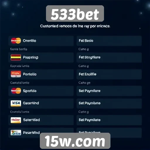 Métodos de pagamento disponíveis no 533bet